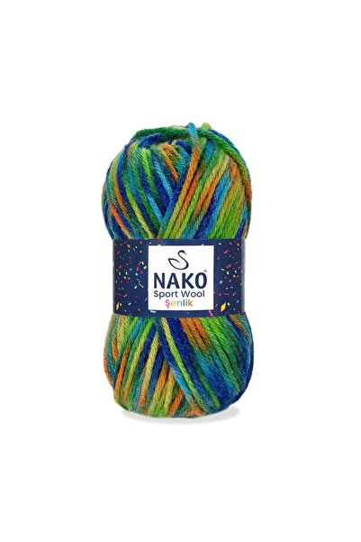 NAKO Sportwool Şenlik 87733 Kalın Atkı Bere ipi 100 gr