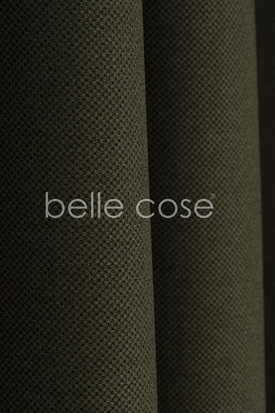 Belle Cose ستارة خلفية من الخيزران بتصميم ريفي أخضر تعتيم حراري بلون واحد