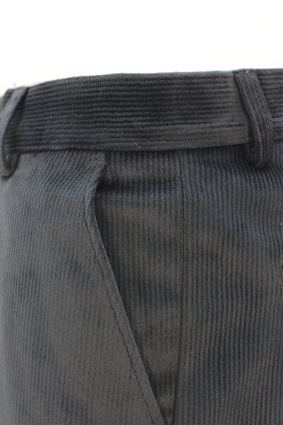 Varetta Men's Smoked Velvet Thin Ribbed Classic Cut Pocket Trousers