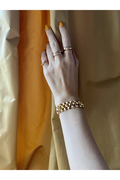 Venüs Accessory Kare Sıralı Çelik Bileklik