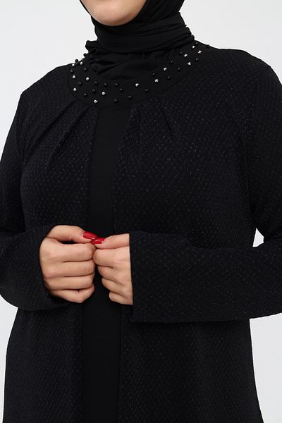 Asees Βραδινό φόρεμα Hijab με μακρύ χιτώνα με πέρλες
