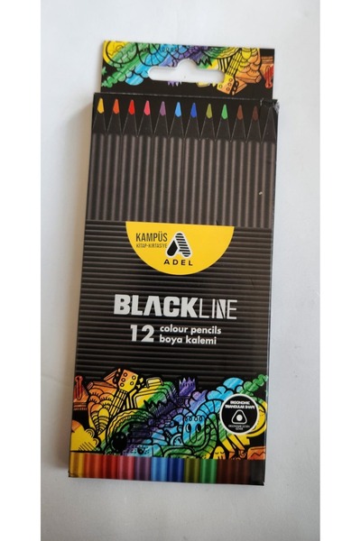 Adel Blackline 12 Renk Kuru Boya Karton Kutu