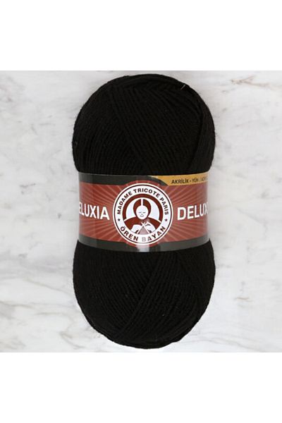 Ören Bayan 100 g Εικονικό Μαύρο Νήμα Πλεκτομηχανής Deluxia