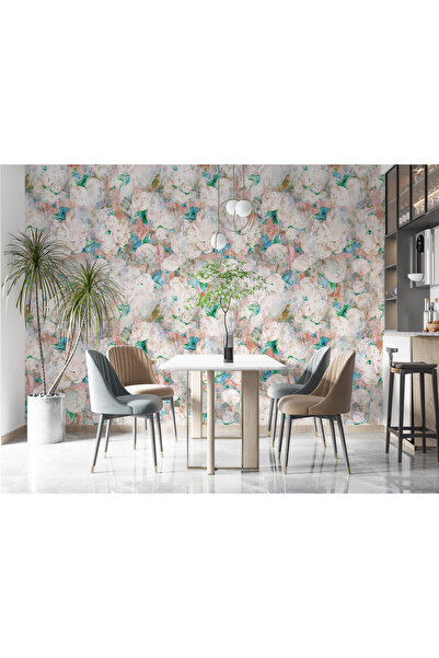 Plustablo Şakayık Çiçekleri Vintage Salon Duvar Kağıdı, Çiçekli Poster Duvar Kağıdı, Yatak Odası Duvar Kağıdı