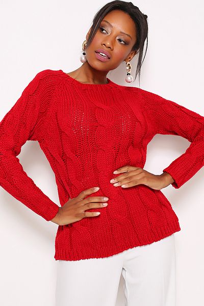 AVORWE Hair Braided Crew Neck Sweater