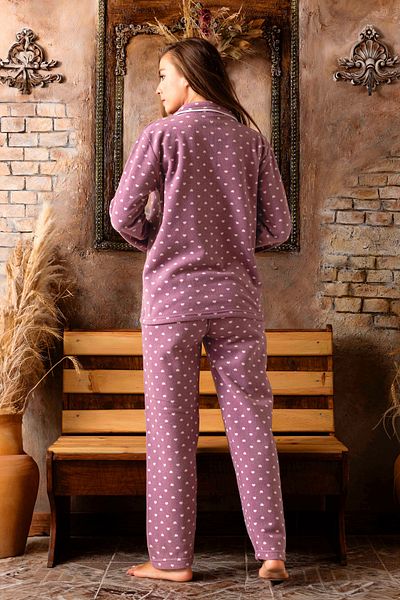 nisaNCa Winter Welsoft Plush Pearl Fleece Buttoned Pajama Set 'silky Texture'