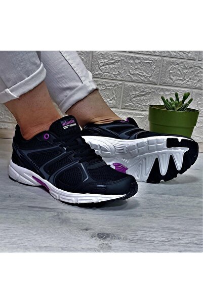 Kinetix Siyah-Mor-Beyaz Fuspetli Athletic Koşu Spor Ayakkabı