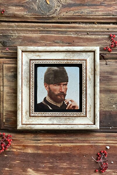 Oscar Stone Decor Çerçeveli Taş Duvar Dekoru Tablo 20cm X 20cm Atatürk Fotoğrafı