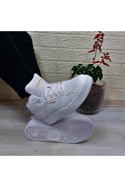 Kinetix Enner Pu Hi White High-Rise Non-Slip Sports Shoes