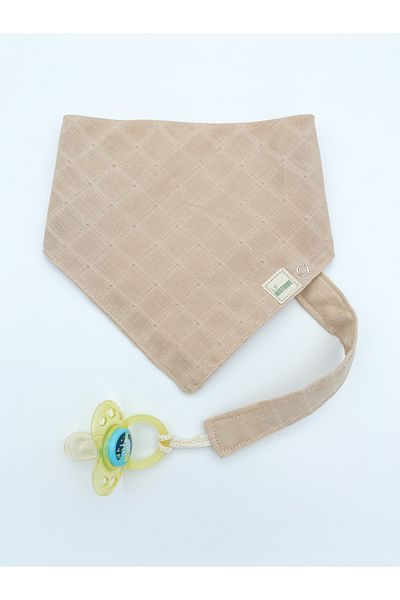 Le Petite Histoire Pacifier Strap (washable) and Drool Scarf 100% Cotton Muslin