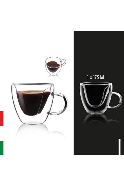 HomeTarz كوب زجاجي بوروسليكات كوب مزدوج الجدار 175 مل