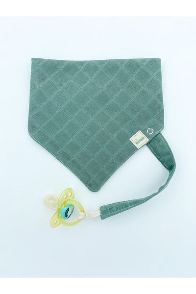 Le Petite Histoire Pacifier Strap (washable) and Drool Scarf 100% Cotton Muslin