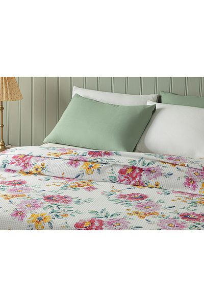 English Home Splendid Blooms Printed Double Pique 200x220 Cm Pink