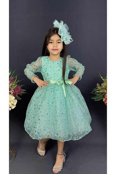 BAMBİNO KİDS Girl's Lace Katkat Children's Evening Dress