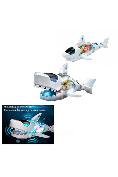 BAMTEBİ Robot Köpek Balığı Sesli ve Işıklı Hareket Eden Çarklı Köpek Balığı B...