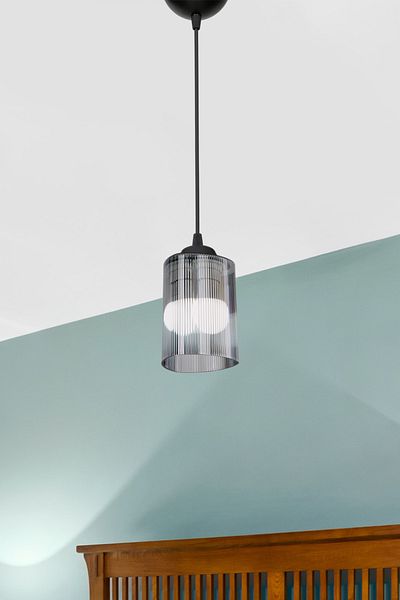 AG LightDesign Smoked Pendant Lamp Chandelier Bedroom Living Room Kitchen Hallway Stylish Glass Look Lamp