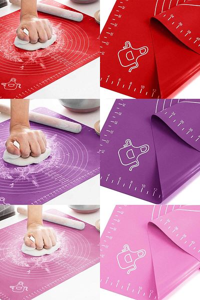 ucuzal Large Size Silicone Dough Rolling Mat and Dough Cutting Spatula Set