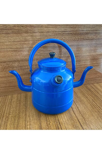 PAPATYAMDEKOR ZÜCCACİYE Alüminyum Kampçı Çaydanlığı Avcı Demlik Mavi Kamp Demlik Çift Emzikli Avcı Çaydanlığı