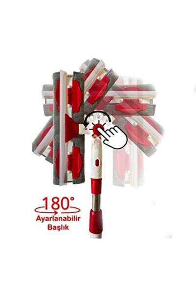 AYLA STAND 3 Metre Çift Taraflı Uzayabilir Yedek Bezli Teleskopik Cam Silme Aparatı