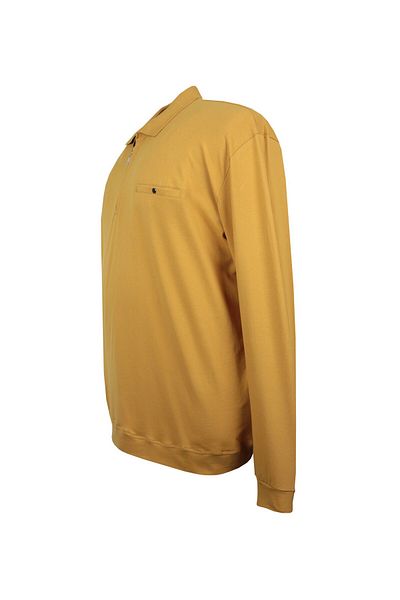 marufshop Μεγάλο μέγεθος Polo Neck Slim Pique Sweat Μακρυμάνικο Navy Blue