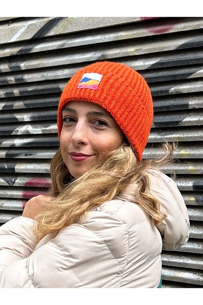 Sofist İstanbul Cinnamon Unisex Beanie Cinnamon Color Woven Labeled Soft Washed Wool and Fold Knitted Beret