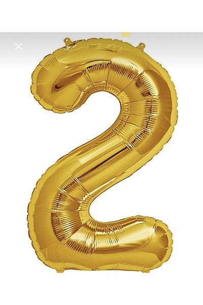 Yogi parti Number 2 Yellow Helium Compatible 40 Inch
