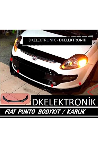 DKELEKTRONİK Fiat Punto  Uyumlu Ön Tampon Eki Body Kit Karlık Lip Siyah