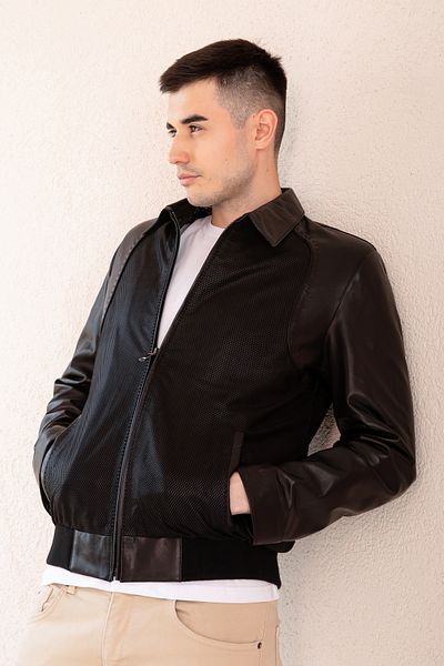 Hodore Men's Genuine Leather Coat with Fire Suede