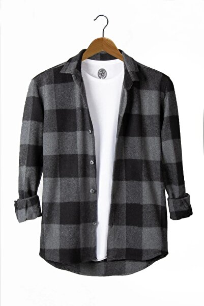 LEYEL Moda Erkek Yeni Sezon Oduncu Polar Gömlek