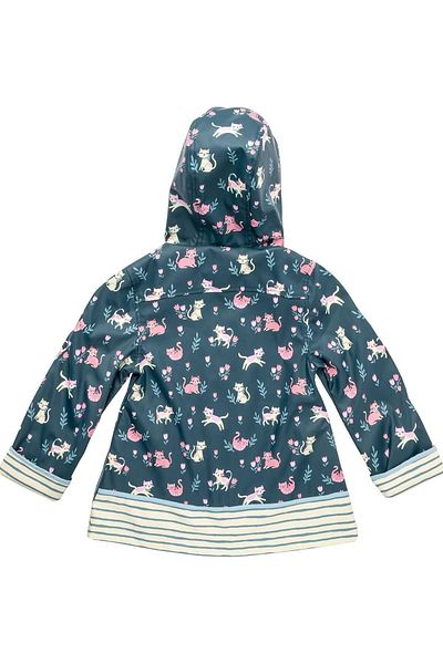 Stephen Joseph Girl's Hooded, Lined Polyurethane Raincoat Cats