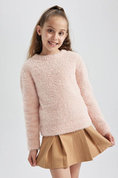DeFacto Girl's Regular Fit Crew Neck Sweater Y2640A623Wn