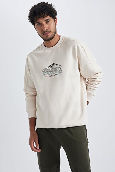 DeFacto Discovery Channel Oversize Fit Bisiklet Yaka Sweatshirt A5352ax23au