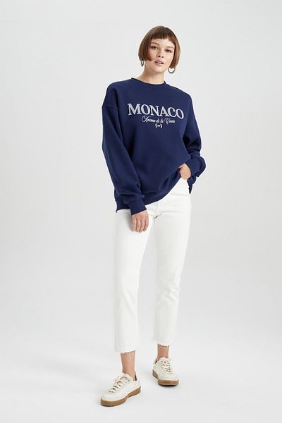 DeFacto Relax Fit Crew Neck Thick Sweatshirt B4060ax23au