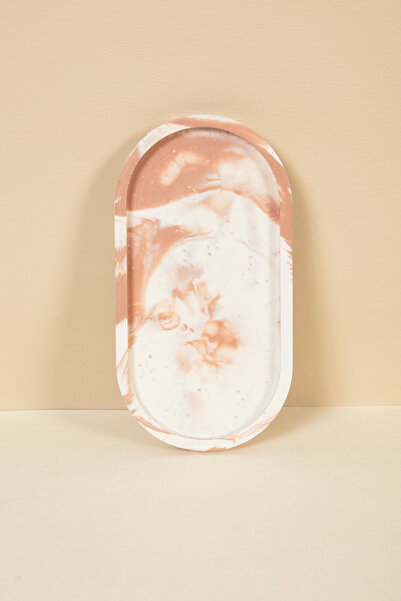 Handmeight قاعدة أكواب خرسانية بيضاوية من الرخام الأبيض من الطين / حامل عرض /...