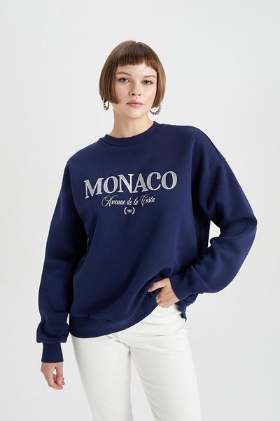 DeFacto Relax Fit Crew Neck Thick Sweatshirt B4060ax23au