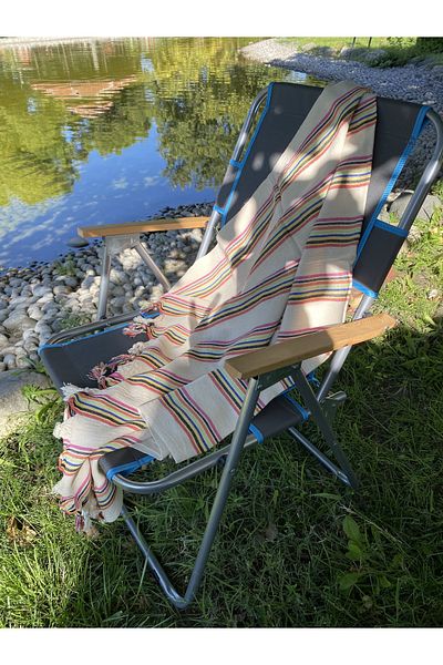Skyrose Peshtemal RAINBOW STRIPES Μοτίβο ΜΠΕΖ, ΧΡΩΜΑ ΕΚΡΟΥ Πετσέτα Peshtemal 100% βαμβάκι Γρήγορη απορρόφηση Γρήγορο στέγνωμα