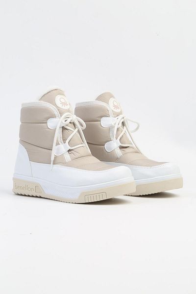 Benetton ® |   BN-50036 - 3256 Μπεζ Λευκό - Γυναικείες Μπότες