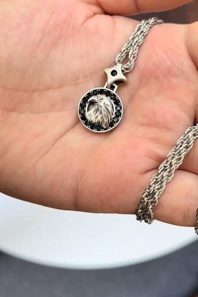 cheetah quality Kartal Özel Yapım El İşçiliği Burgu Zincir Erkek Kolye