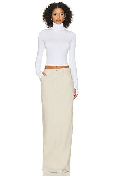 By Kul Design Білий рибальський комір, довгі рукави, джерсі, кроп-топ - Жіночий