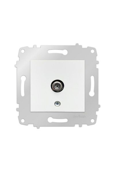 OVİVO Ovivo Grano White Natural Satellite TV Socket F Connector 1 Frame Excluded