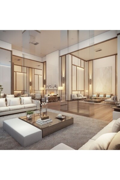 LUXURY VİLLA Luxury Sadece Bronz Aynalı Orta Sehpa 90x90 Yükseklik 30cm