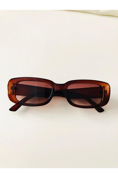 Mathilda Aksesuar Chunky Frame Vintage Brown Sunglasses