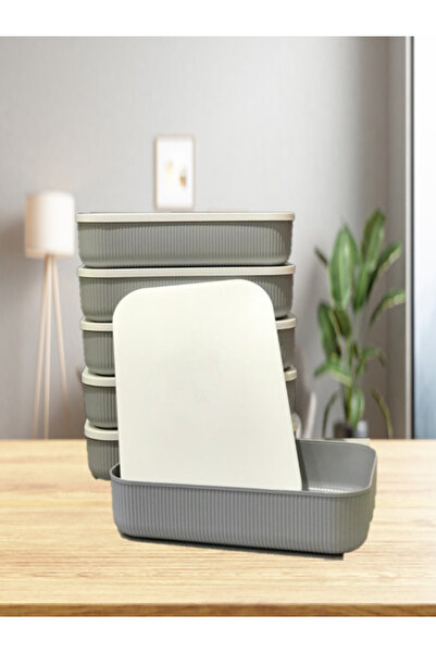 Bayev 6 Pieces 6.8 Liter Gray Storage Container Crisper Food Storage Toy Box