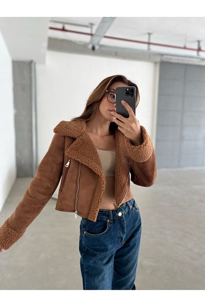 Laluvia Bitter Brown Dakota Suede Shearling Coat