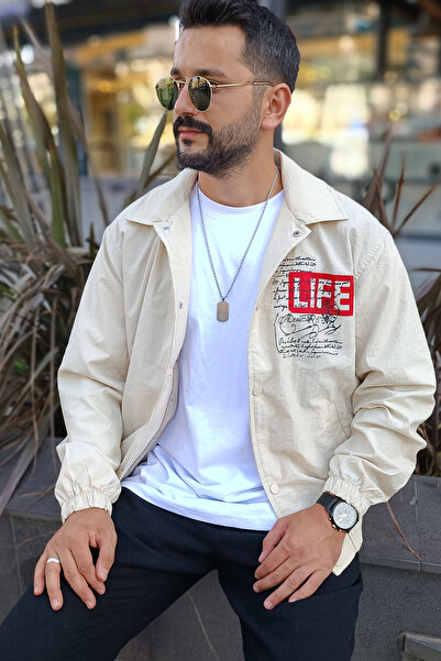 MODATUTALTUN Erkek Krem Mevsimlik Mont