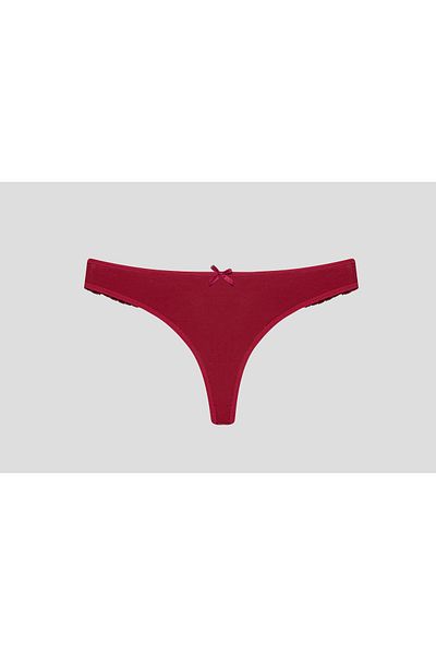 Ramior Pack of 5 Lace Detailed Thong Panties Navy Blue, Blue, Pink, Red, Cream