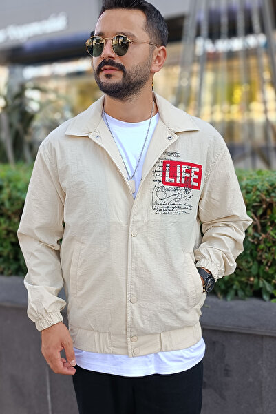 MODATUTALTUN Erkek Krem Mevsimlik Mont