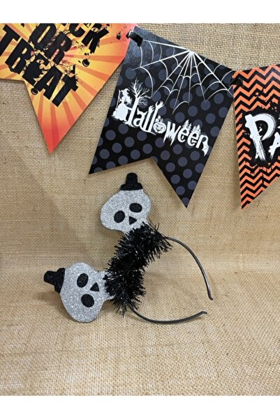 kidspartim Хелловін Корона Суха Голова Біла Чорна Блискуча