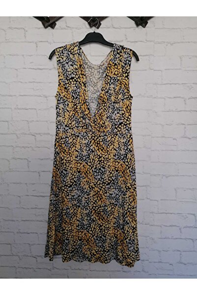 anne moda ankara Kruvaze izrez , moderna, žutobojna, bez rukava, uska Midi vi...