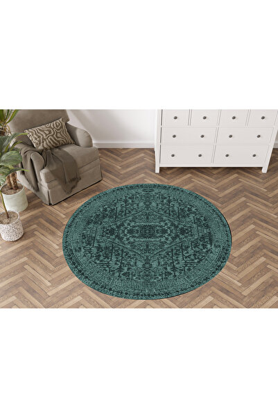 Rugs Modern Halı ميرا سجادة زخرفية مستديرة ذات نقوش تقليدية منسوجة ذات قاعدة ...